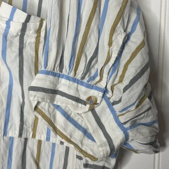 Anthropologie Pilcro Painter Buttondown Striped Oversized Shirt Size Large - Picture 6 of 14